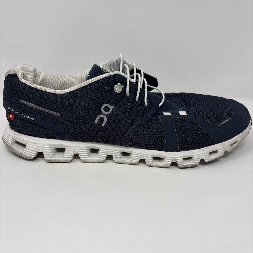 On Cloud 5 Mens Size 11.5 Navy Blue White Athletic Running Shoes (59.98916)